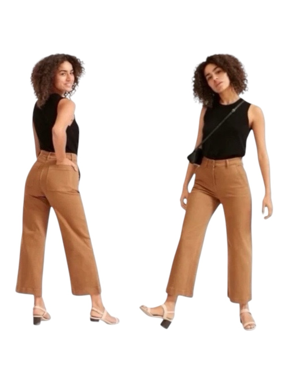 Everlane Brown Wide Leg Cropped Jean Pants Size 00 Comfy Casual